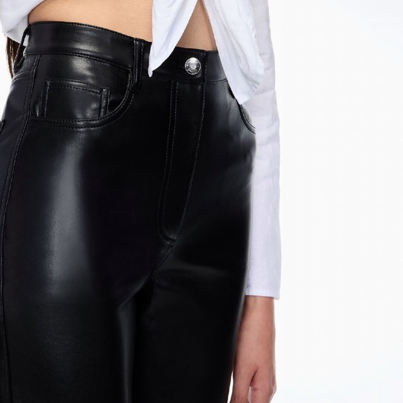 Aritizia black melina faux leather pants - Picture 4 of 9